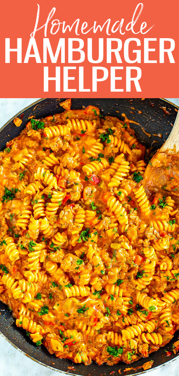 This Healthier Homemade Hamburger Helper is a delicious one-pot spin off on your favourite childhood meal - it's got extra veggies, too!