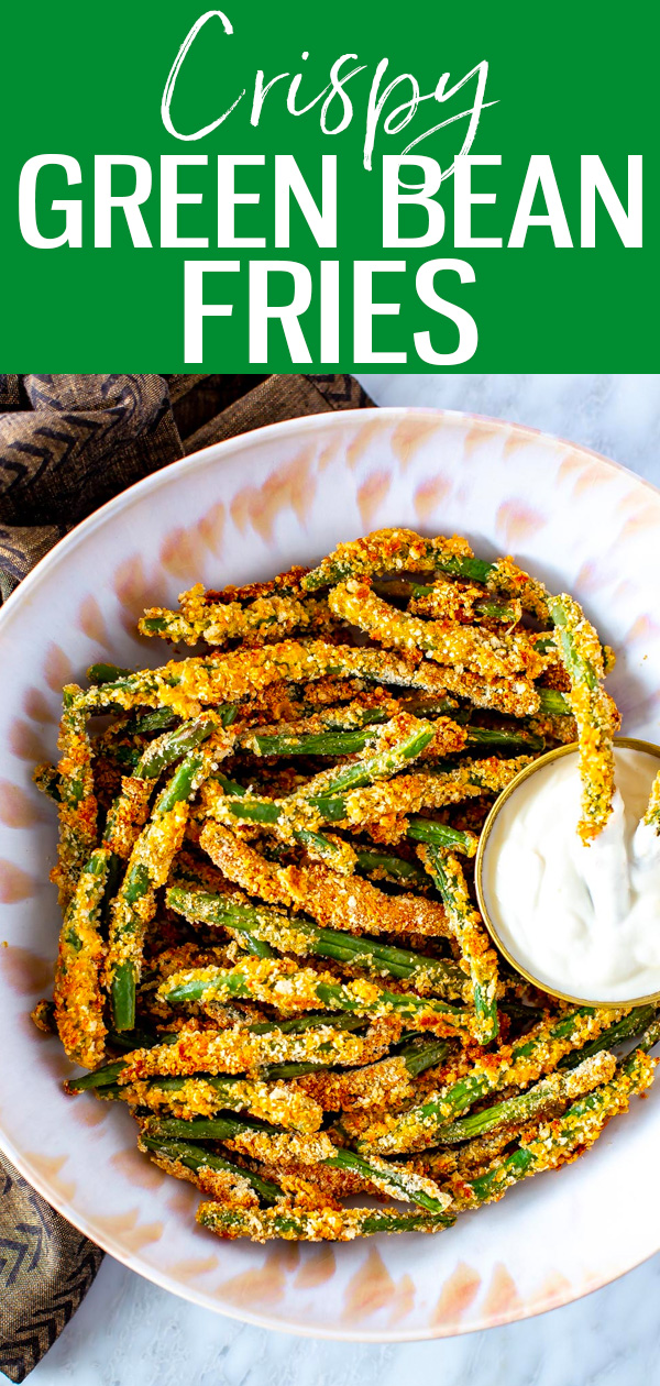 These Crispy Green Bean Fries are a delicious and healthy way to satisfy your french fry cravings – make them in the Air Fryer or the oven! #greenbean #airfryer