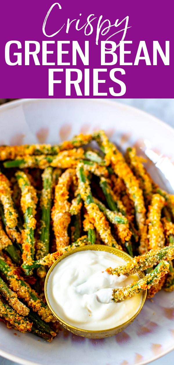 These Crispy Green Bean Fries are a delicious and healthy way to satisfy your french fry cravings – make them in the Air Fryer or the oven! #greenbean #airfryer