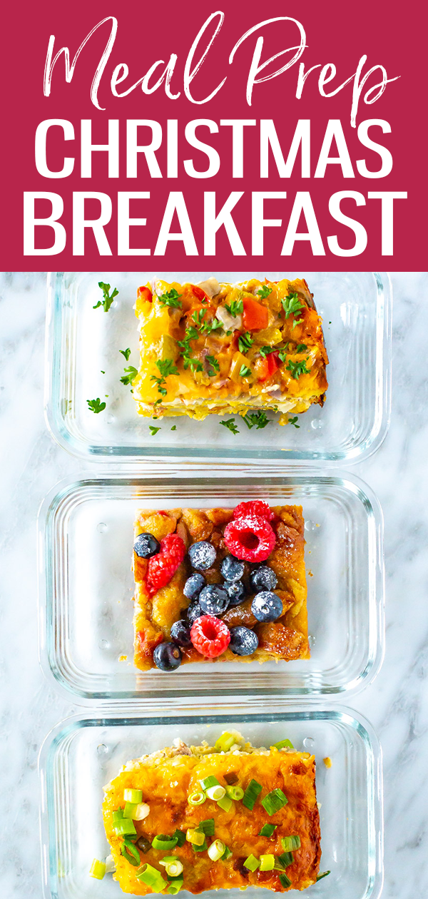 These cozy Christmas Breakfast Ideas are so easy to make ahead - take the stress out of the holidays by meal prepping breakfast! #mealprep #christmasbreakfast