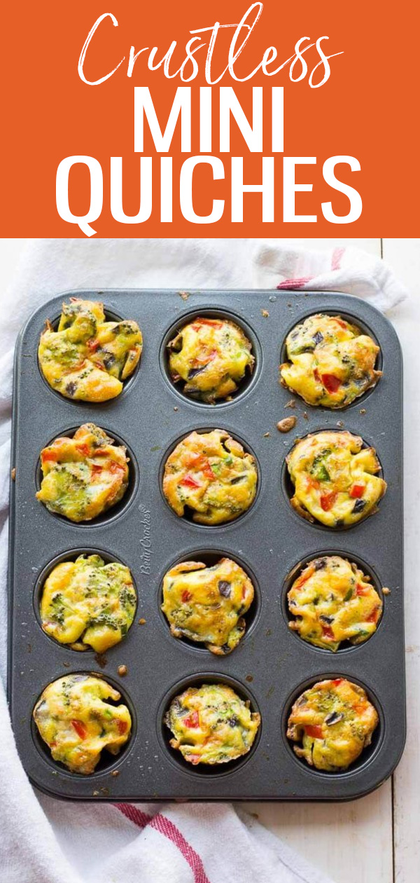 These Crustless Jalapeño Mini Quiches are the perfect bite-sized appetizer to serve at your next family gathering and are so easy to make! #crustlessquiche #miniquiches