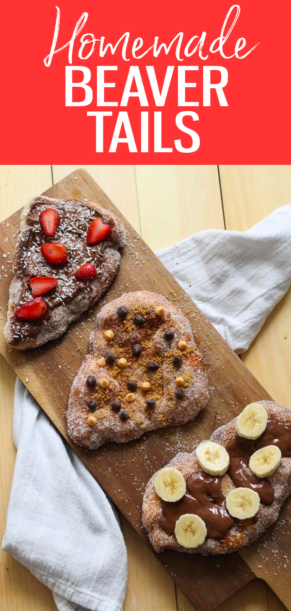 These Homemade Beaver Tails are made with pizza dough for an easy treat you can make at home - no need for deep frying either! #snack #beavertail