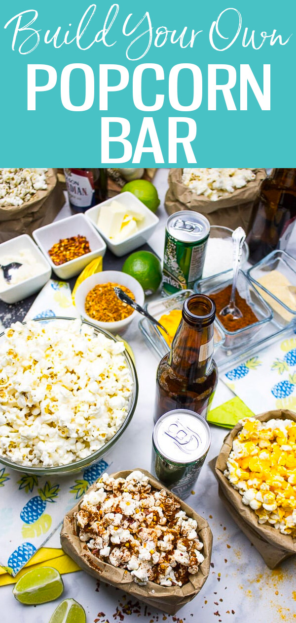 This Build Your Own Popcorn Bar is the perfect way to entertain! Let guests pick and choose their own toppings at your next party. #popcorn #entertaining