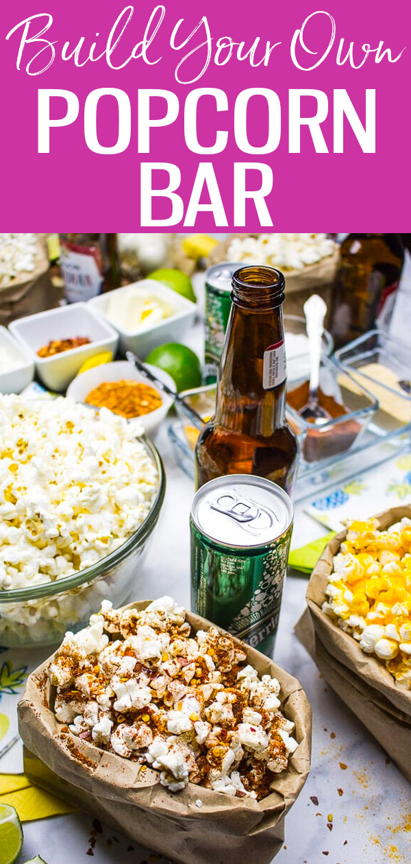 This Build Your Own Popcorn Bar is the perfect way to entertain! Let guests pick and choose their own toppings at your next party. #popcorn #entertaining