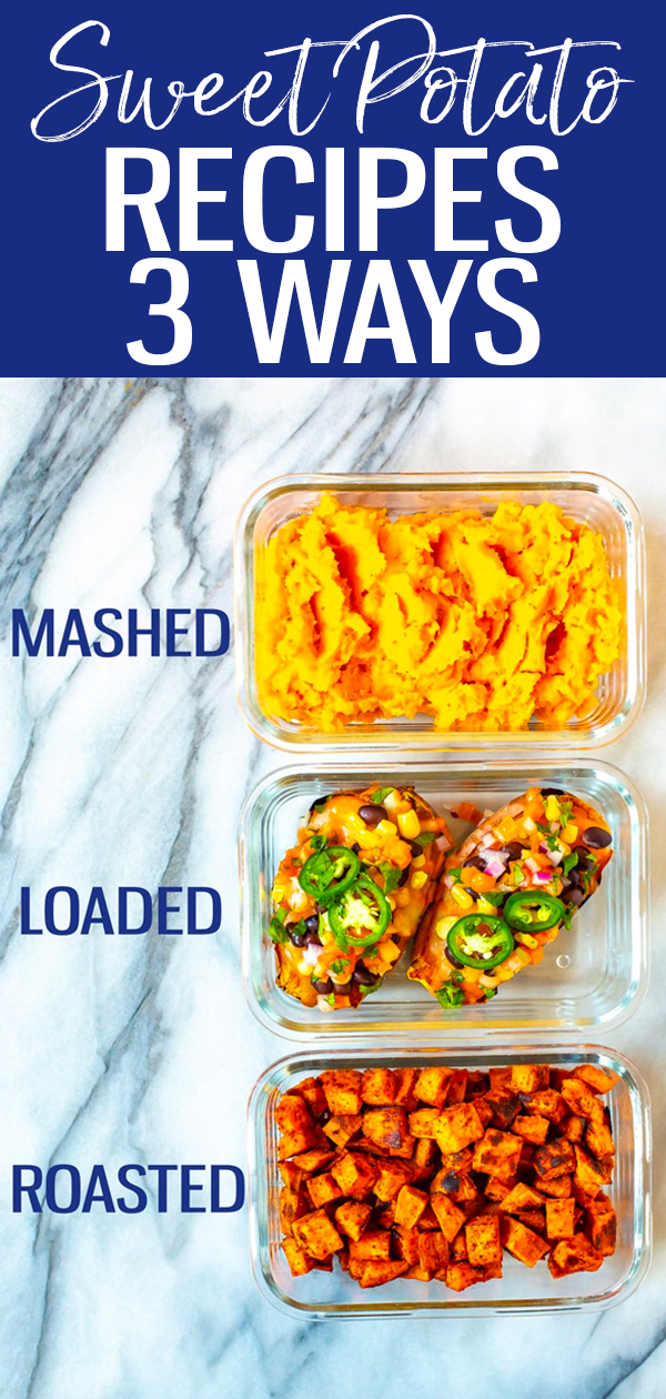 These Sweet Potato Recipes are healthy, delicious and so much more than a side dish! Try them mashed, fully loaded or baked in the oven. #sweetpotatoes 
