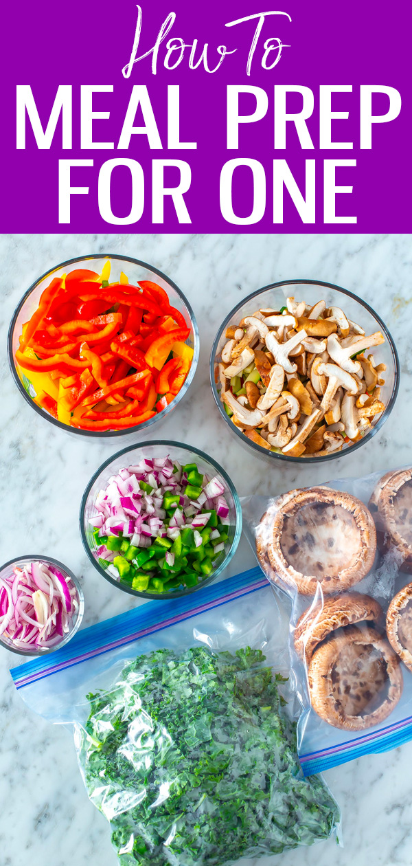 Are you struggling to meal prep for yourself? Here are all my tips and tricks for easily meal prepping for one while reducing food waste! #mealprep #cookingforone