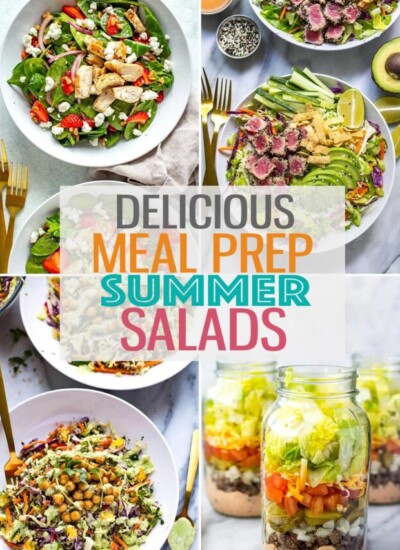 meal prep summer salad collage image