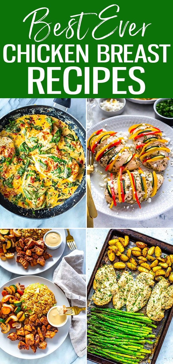 These are the Best Chicken Breast Recipes on the Internet! Make these easy and healthy staples for weeknight dinners or meal prep lunches. #chickenbreasts #recipes