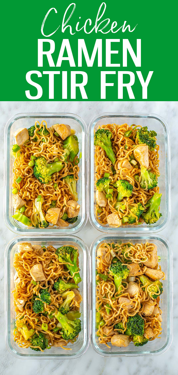 Ditch the salty seasoning packets that come with ramen and make this healthy and delicious chicken stir fry instead in just 30 minutes! #ramen #stirfry