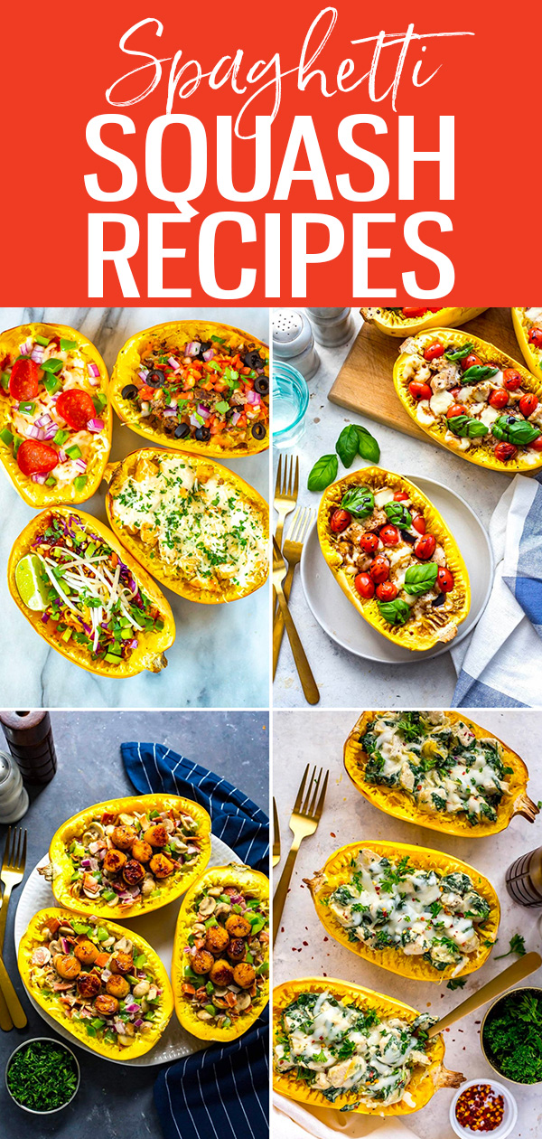 There are so many ways to cook spaghetti squash but these recipes are the best! They're healthy, easy to make, and super tasty, too. #spaghettisquash