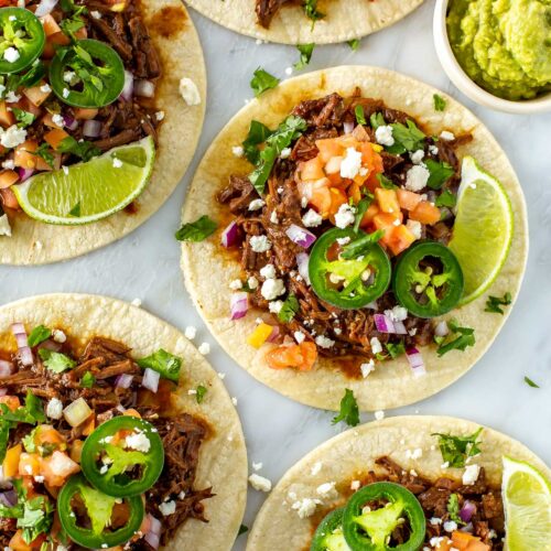 Shredded Beef Tacos {Crockpot, Stovetop or Instant Pot} - The Girl on Bloor