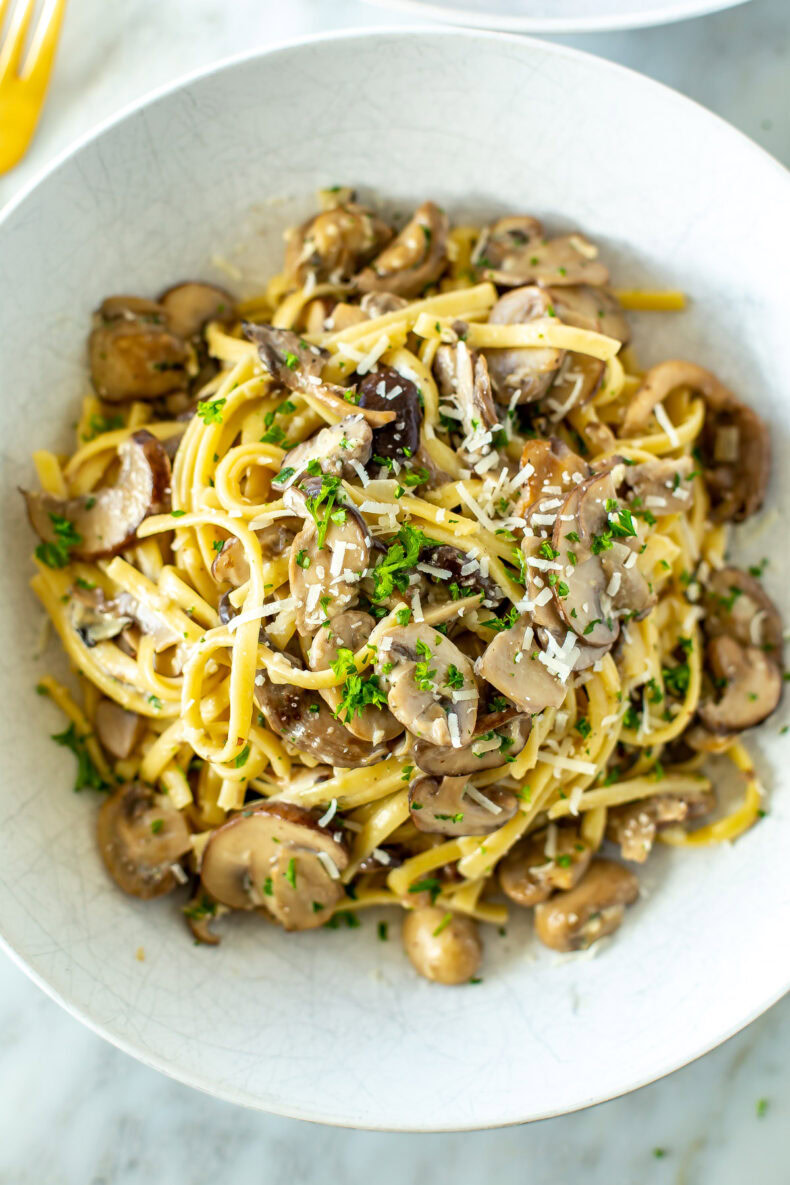 One Pot Creamy Mushroom Pasta - The Girl on Bloor
