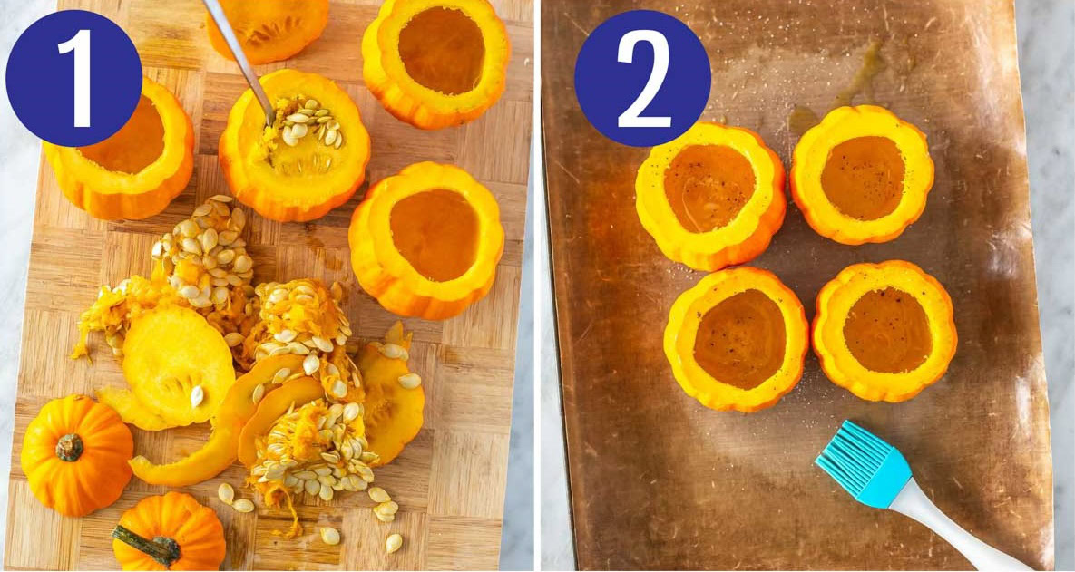 Steps 1 and 2 for making stuffed p