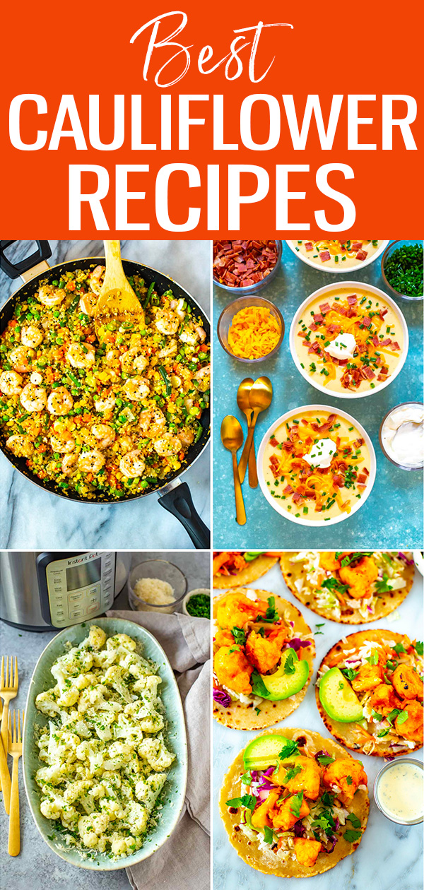 Cauliflower is such a versatile vegetable and these recipes prove it! Make cauliflower rice, try it roasted, or even coated in buffalo sauce. #cauliflower