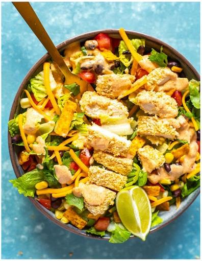 A close-up of McDonald's Southwest Salad