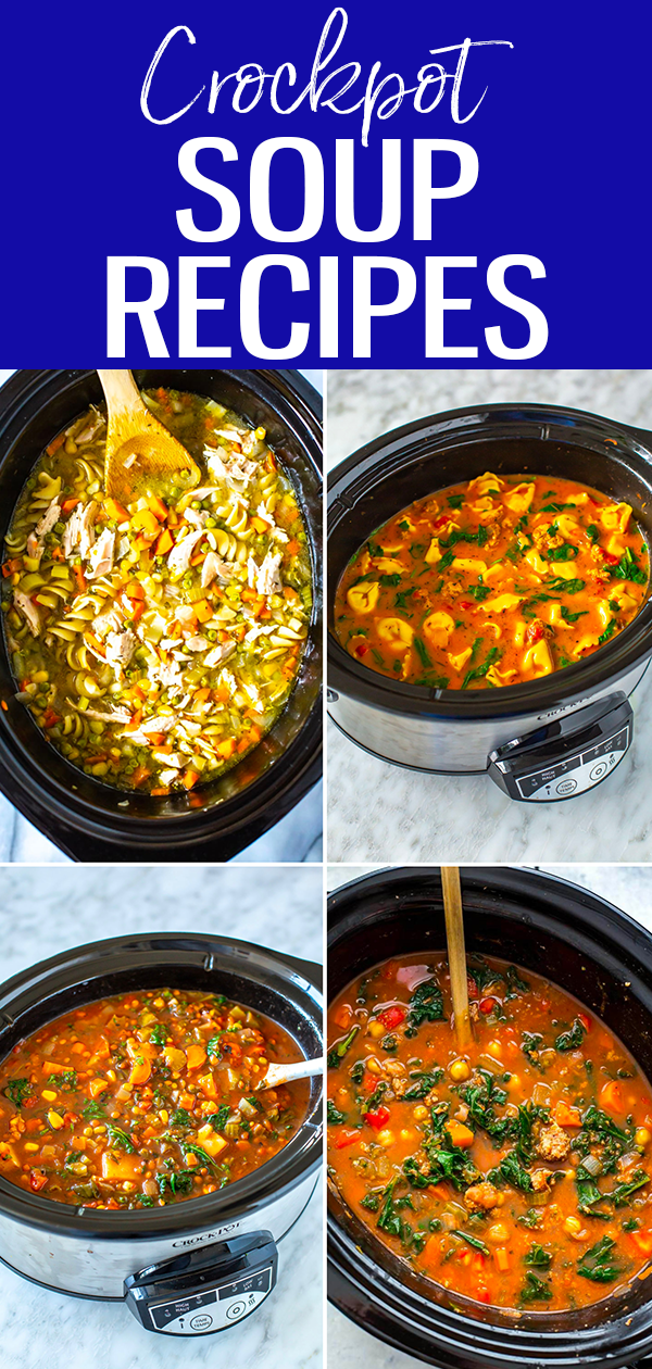 These Easy Crockpot Soup Recipes are the best! They're perfect for when you're looking for a healthy, cozy weeknight dinner. #crockpot #soup