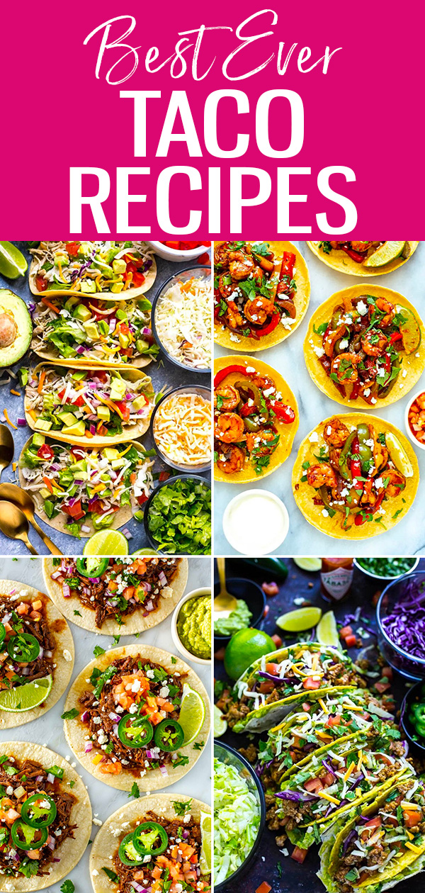 Upgrade your family's next taco night with these easy & delicious recipes! Choose from a variety of toppings and meat options. #tacorecipes #tacos
