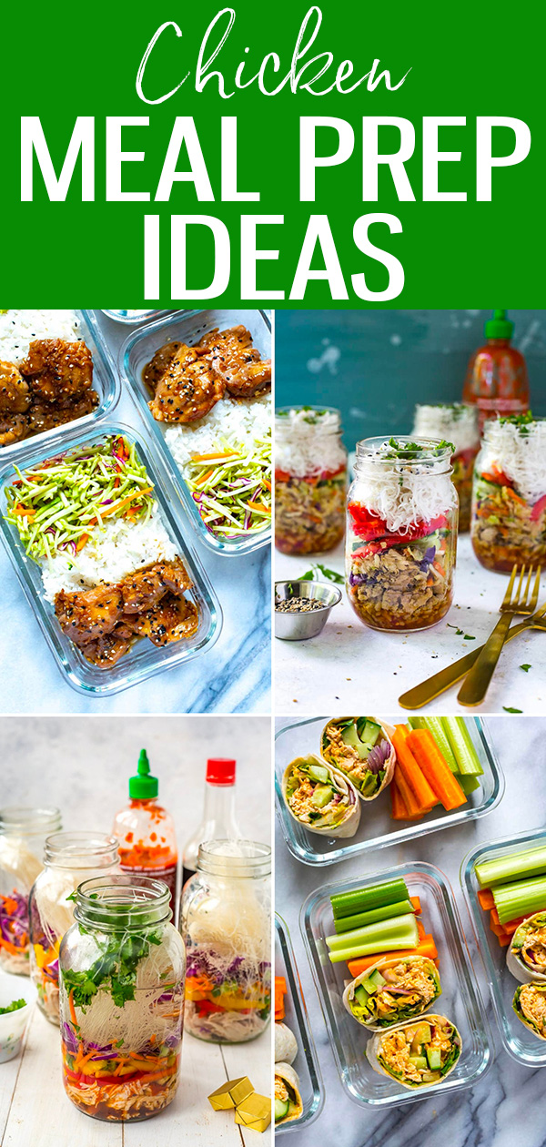 These are the BEST chicken meal prep ideas on the internet! Make meal prep bowls, wraps, meatballs and more for easy, healthy lunches.
