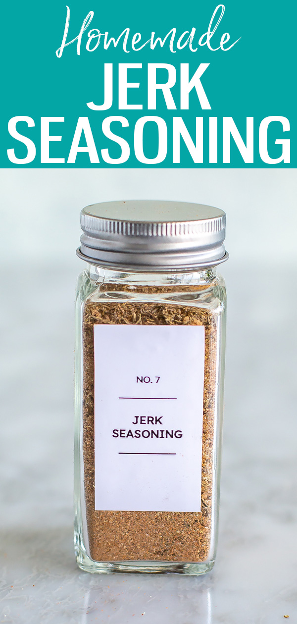 This homemade Jerk seasoning is made with allspice, thyme and other common spices you have at home. Use it for grilling recipes and more! #jerkseasoning #spiceblend