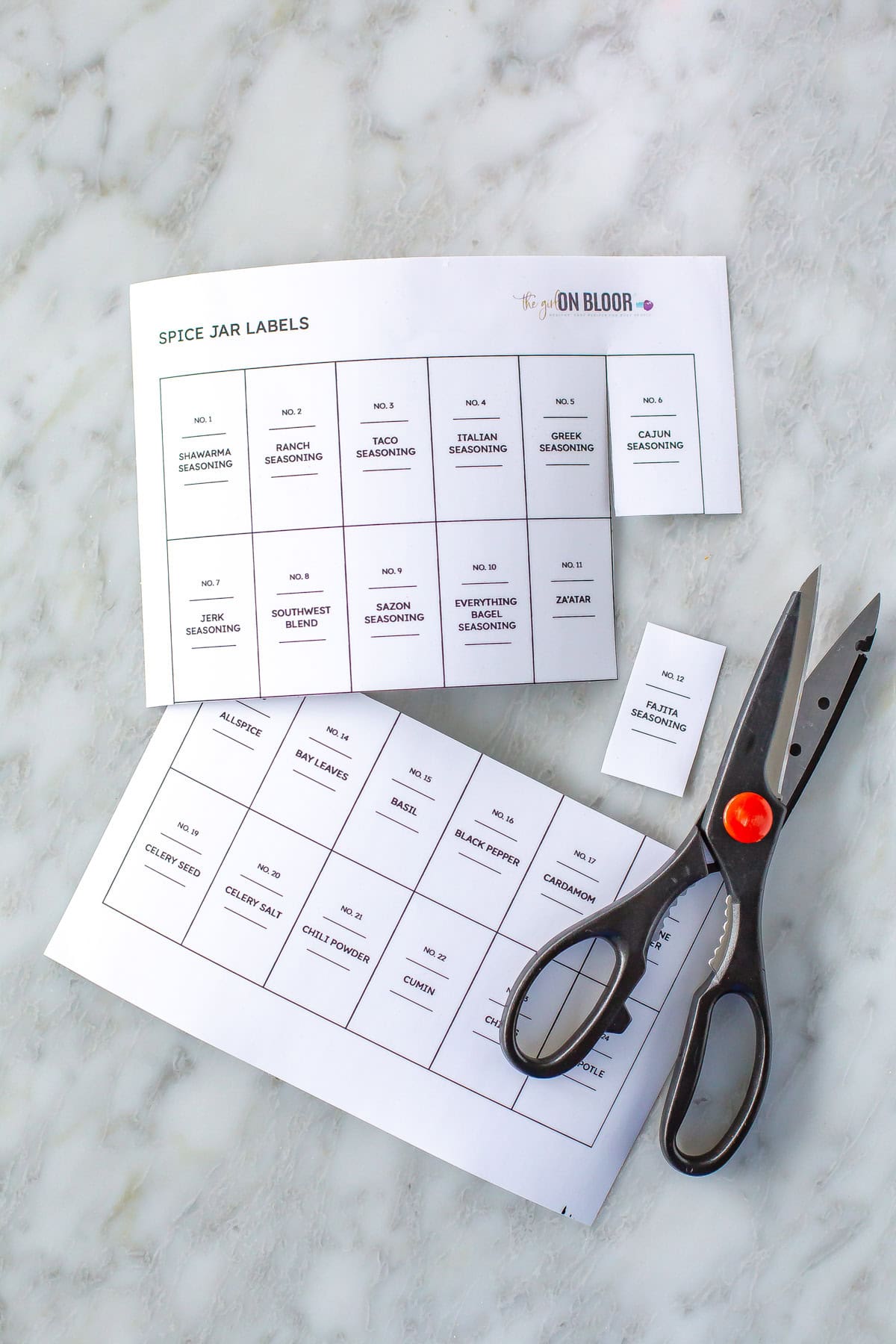 Printable Spice Jar Labels