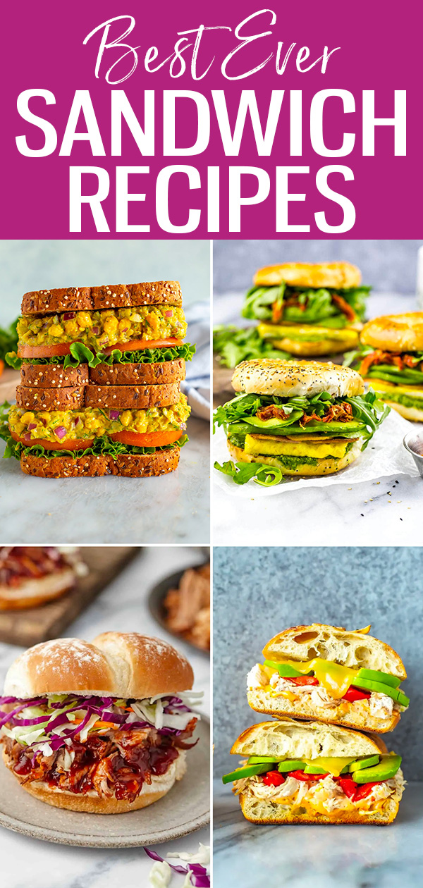 These are the best sandwich recipes on the internet! Make everything from easy breakfast sandwiches to grilled cheeses, wraps and more. #sandwiches #sandwichrecipes