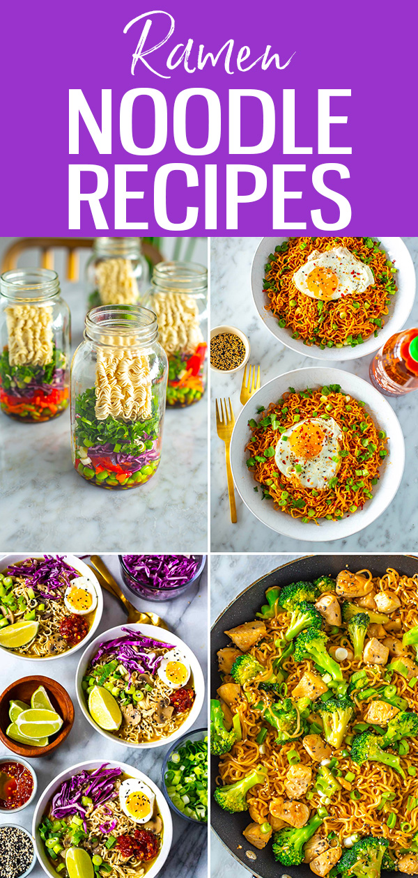 Upgrade packaged ramen noodles with these quick and easy recipes! Make delicious soups, stir fries and even salads. #ramen #ramennoodles