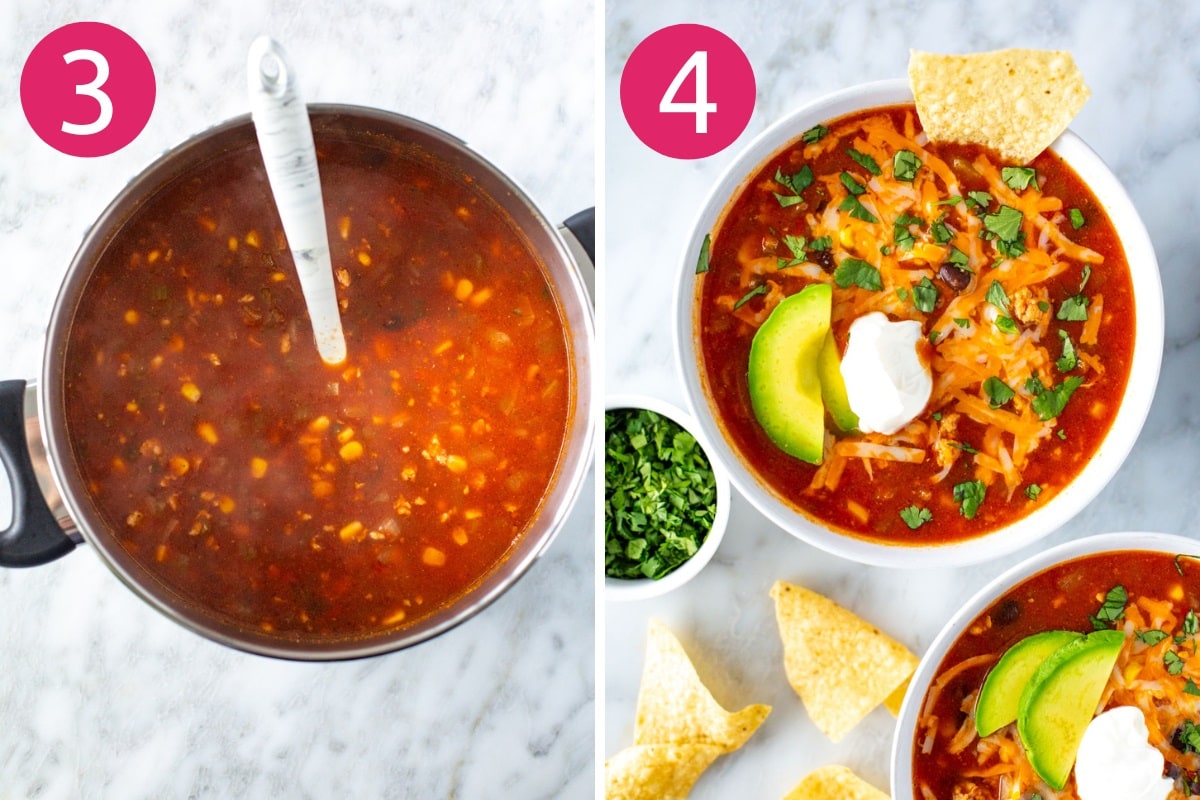 Steps 3 and 4 for southwest chili