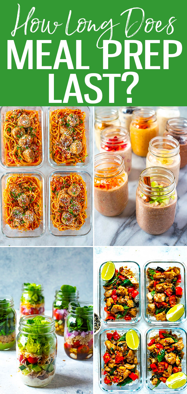 If you aren't sure how long your meal prep will last, this guide will help! Learn how long ingredients and meals will keep in the fridge. #mealprep #foodstorage