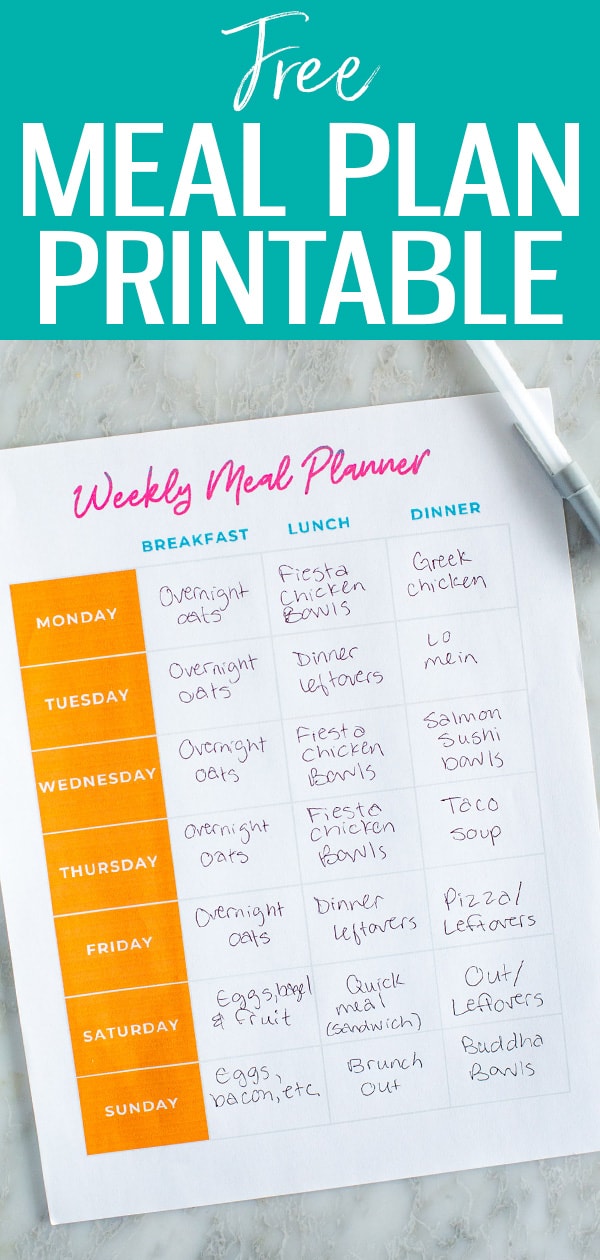 Take the stress out of meal planning with our free weekly meal planning template. Never wonder what's for dinner again with this download! #mealplan #printable