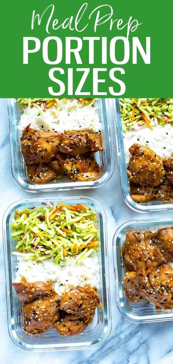 Learn how to properly portion out your meals for a healthier and more balanced diet with these tips and tricks for meal prep. #mealprep #portionsizes