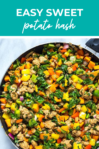 Pan full of sweet potato hash ready to serve