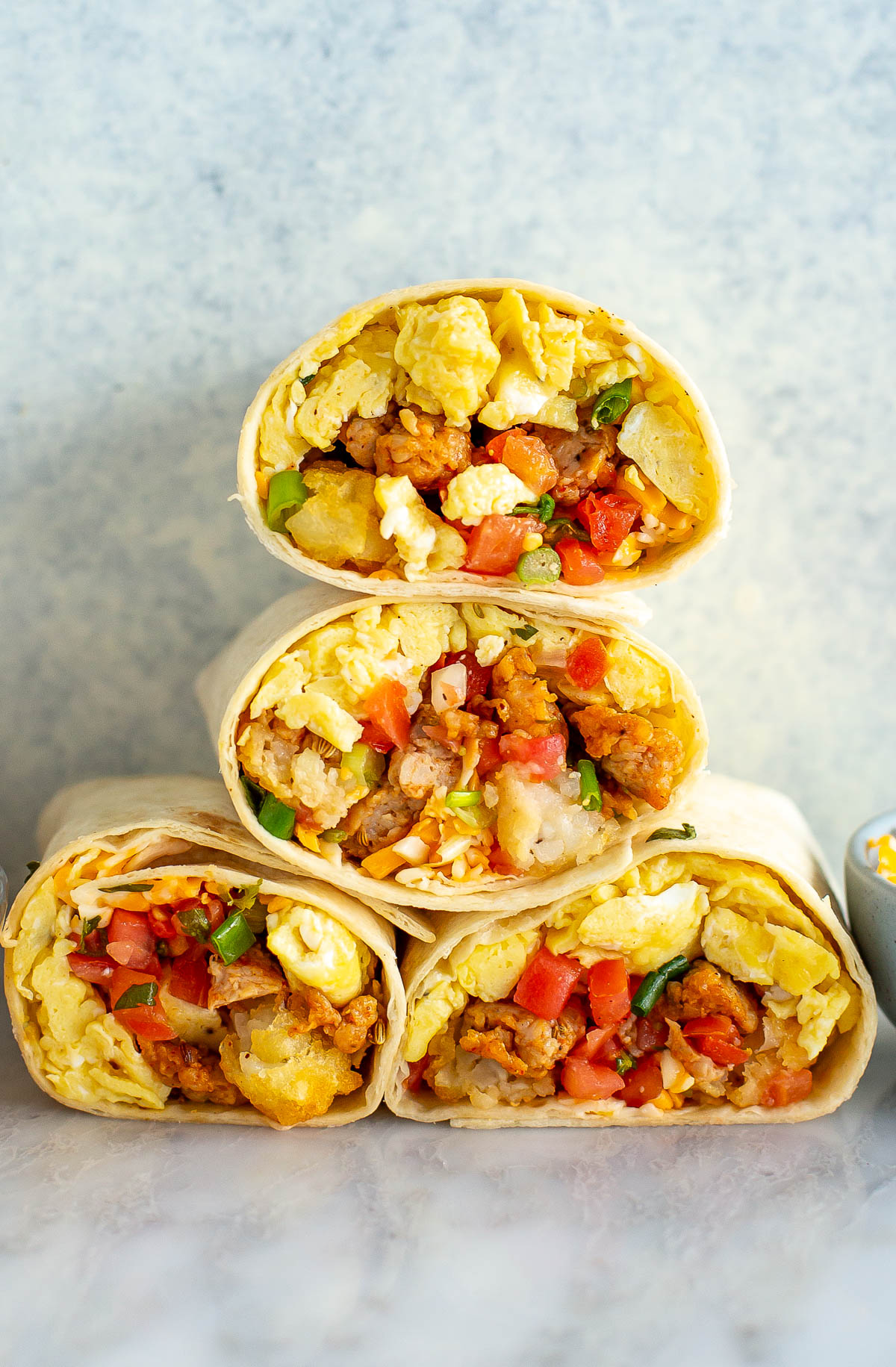 overhead shot of breakfast burrito 4