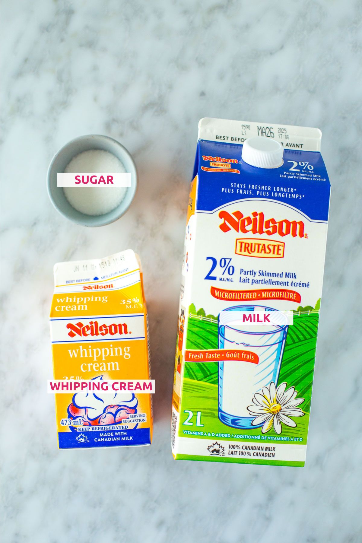 Ingredients to make cold foam