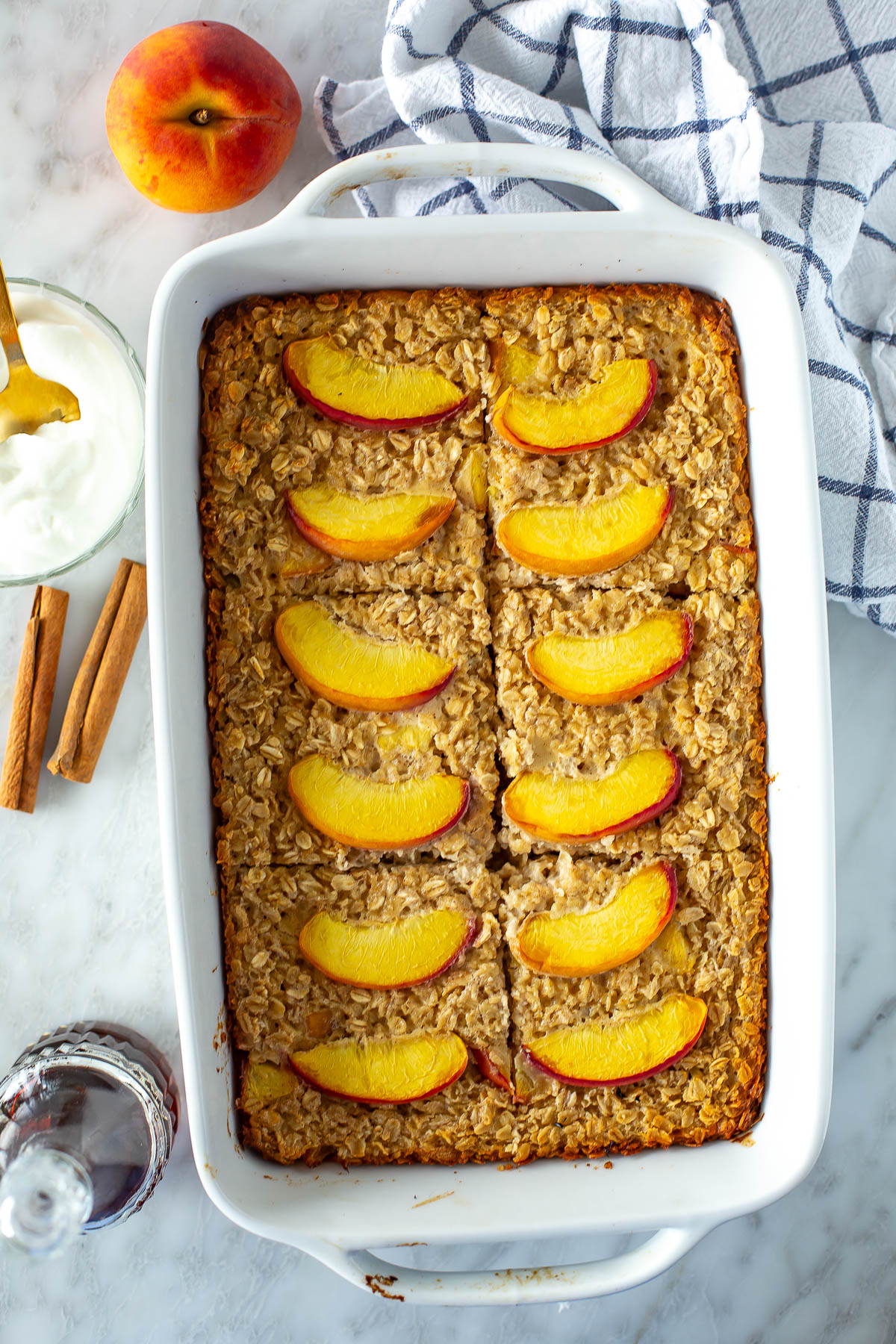 Peach baked oatmeal