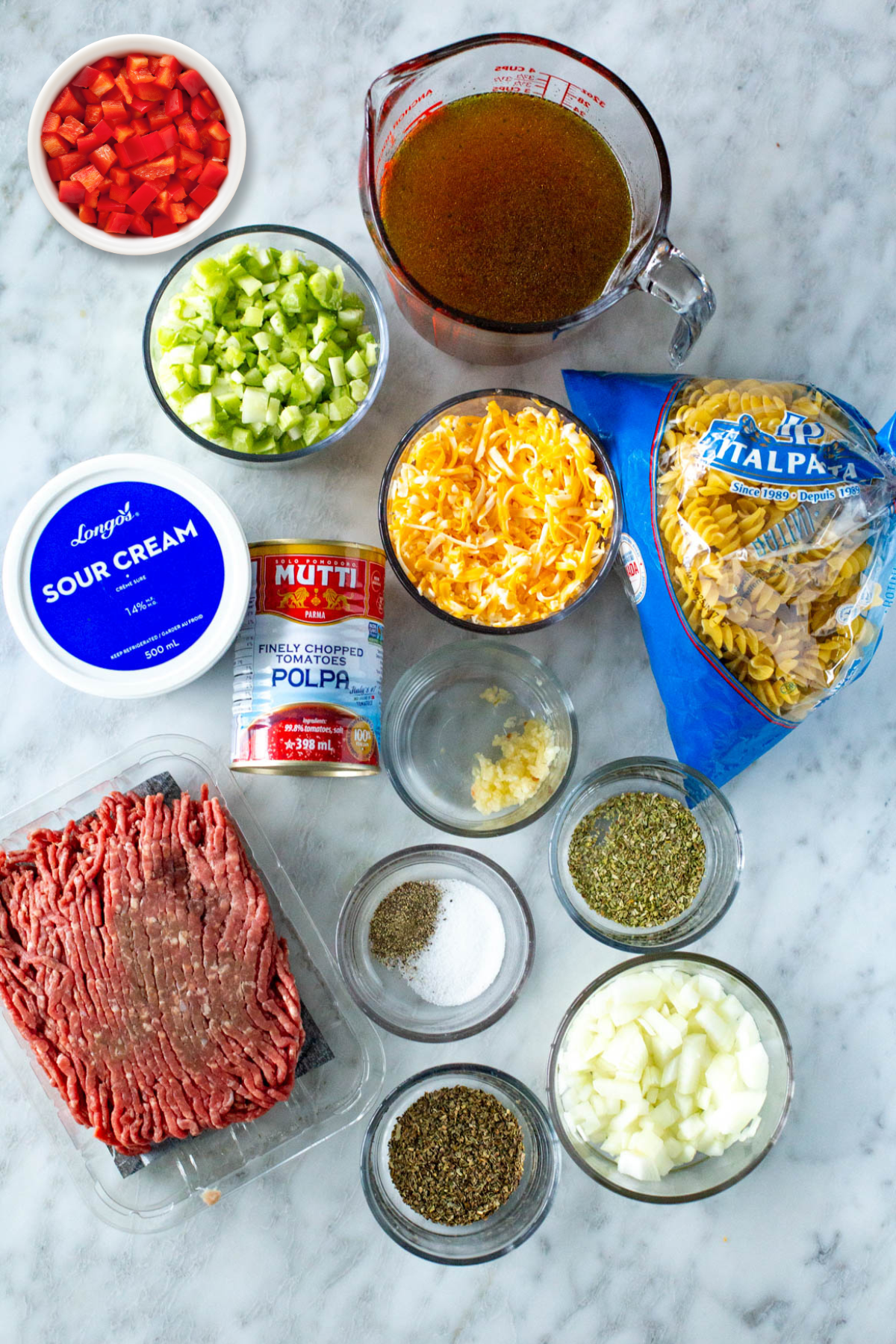 Ingredients for hamburger helper