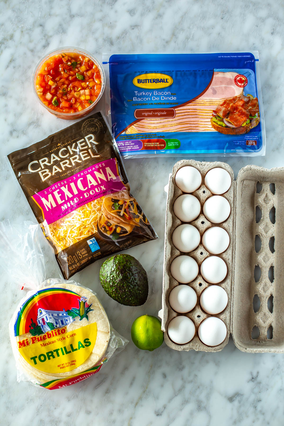 Breakfast tacos ingredients