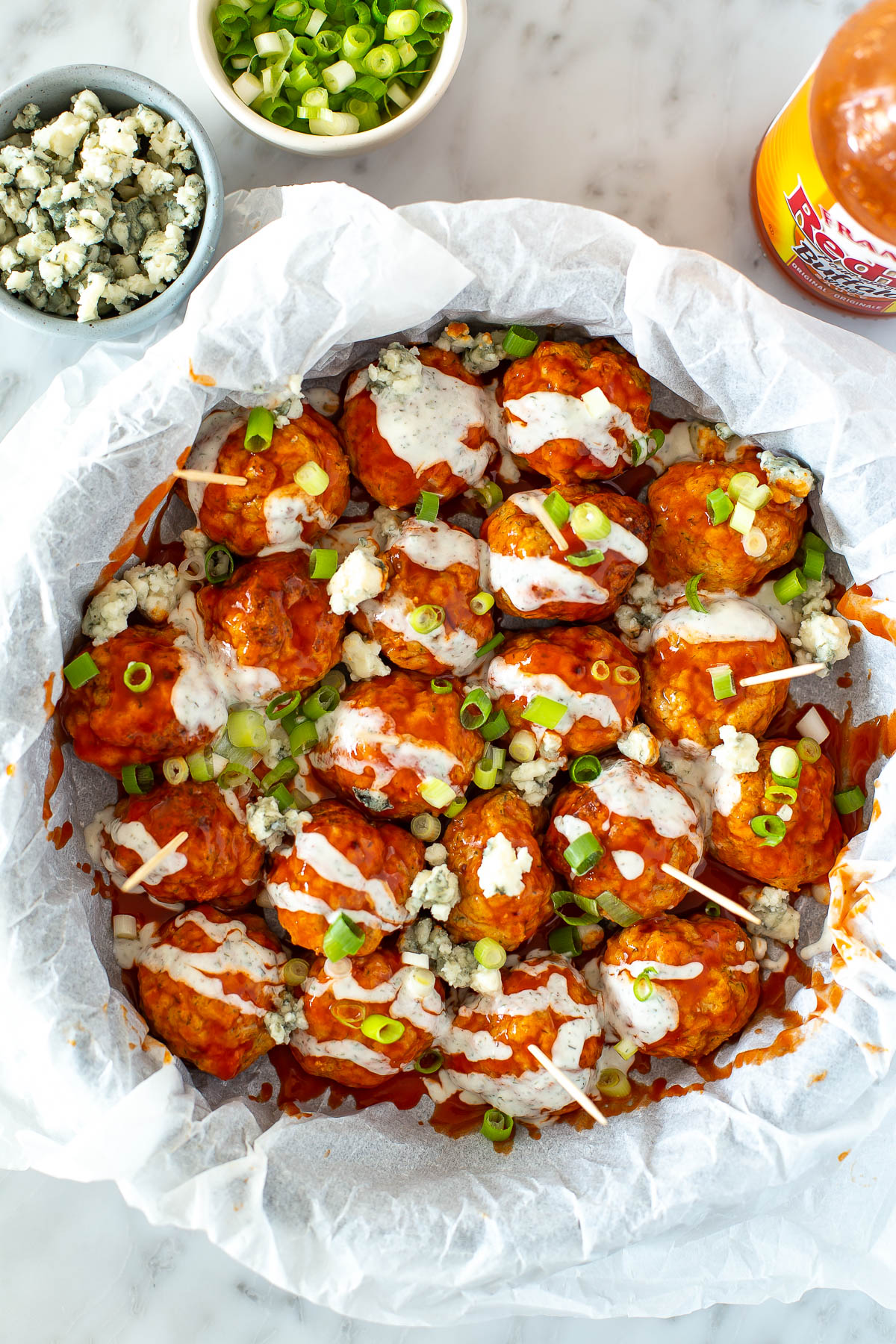 Buffalo chicken meatballs