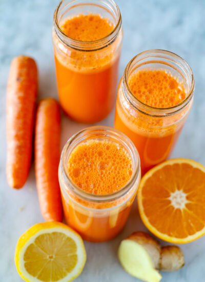 Carrot juice overhead
