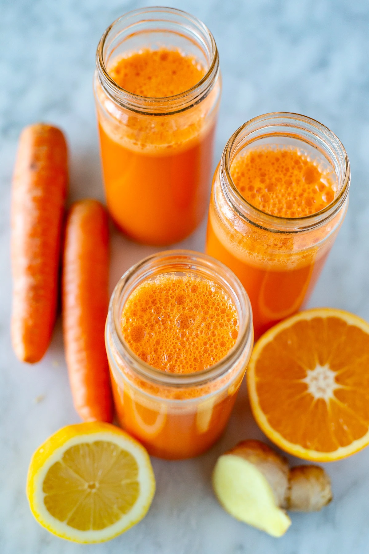 Carrot juice overhead