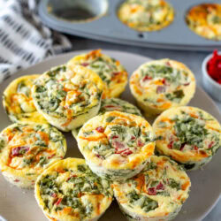 Plated cottage cheese egg bites hero