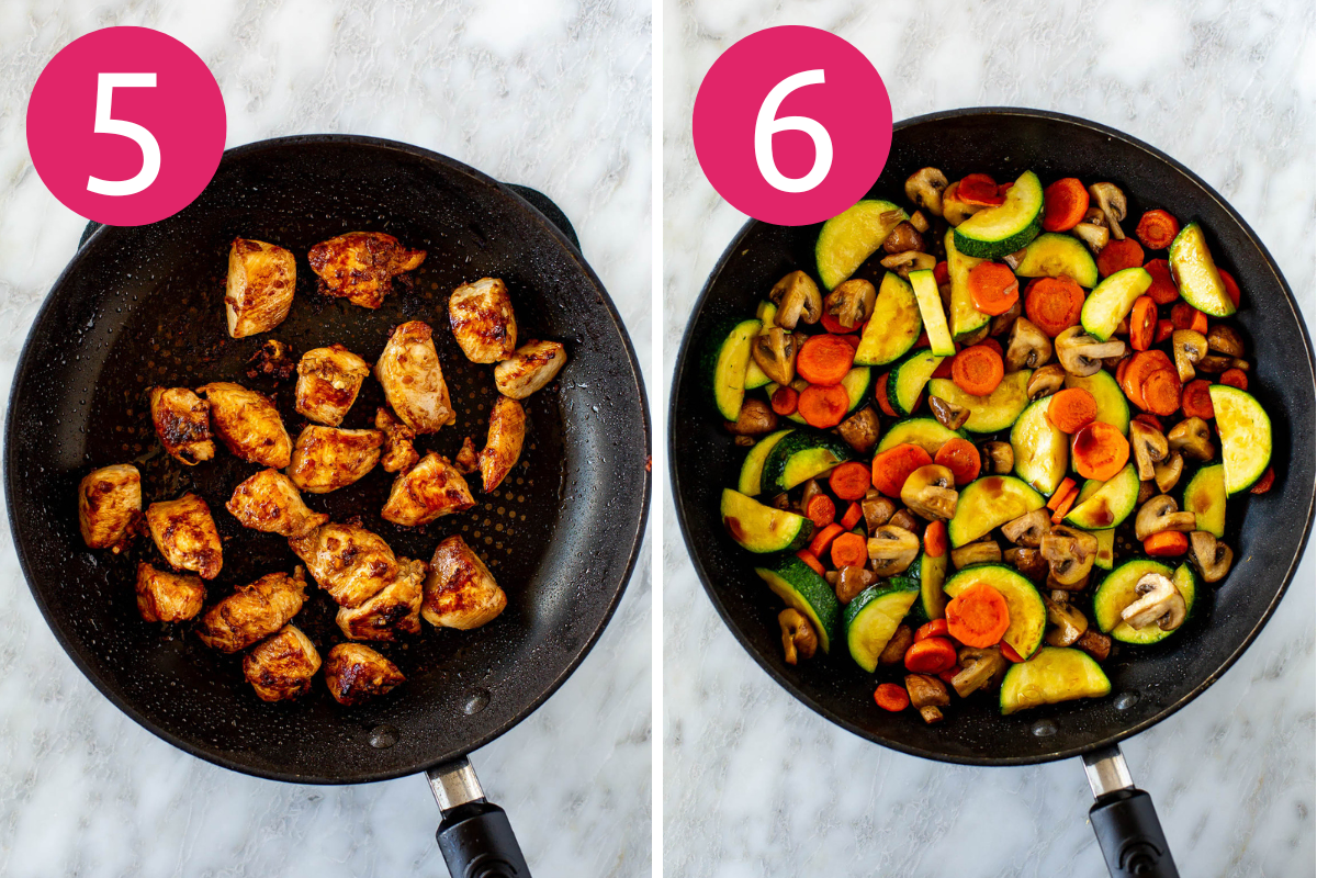 Hibachi noodles step 5 & 6