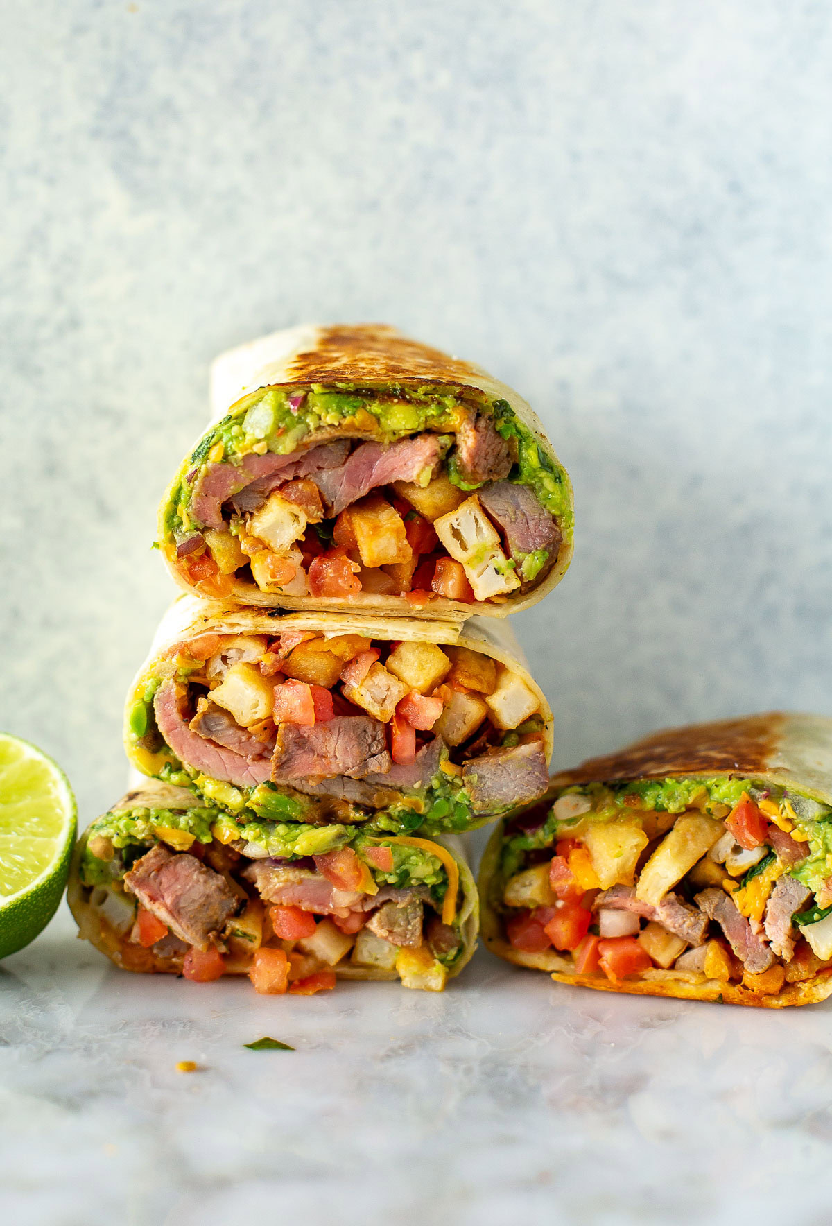 California burritos stacked