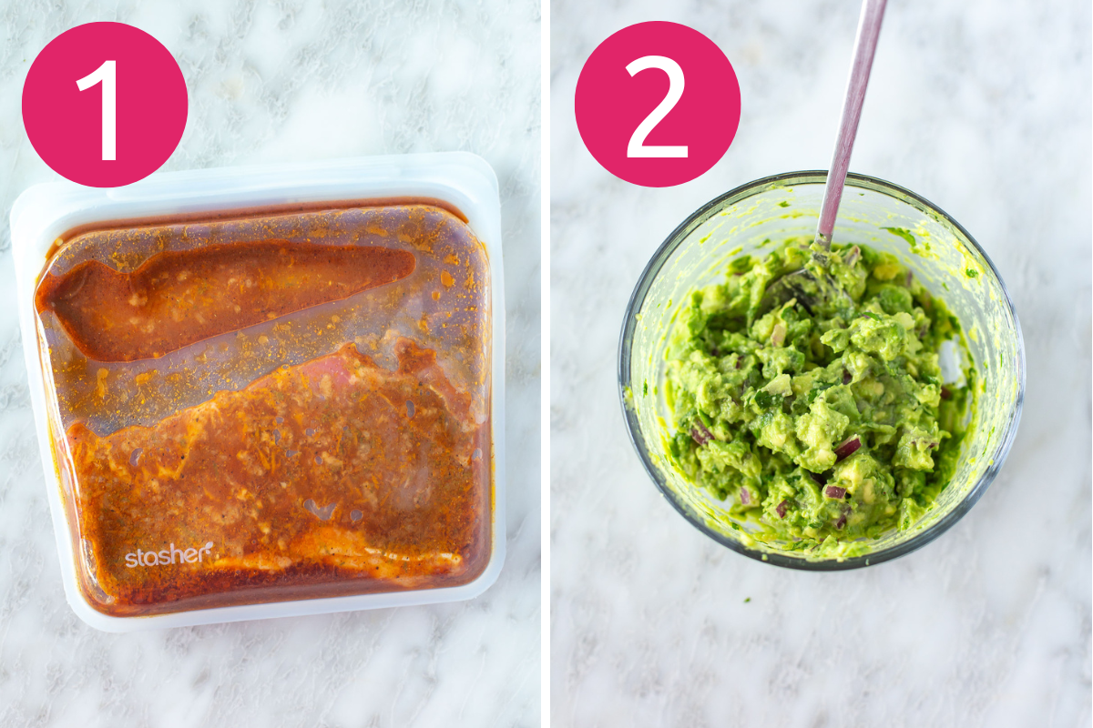 California burrito collage steps 1 & 2