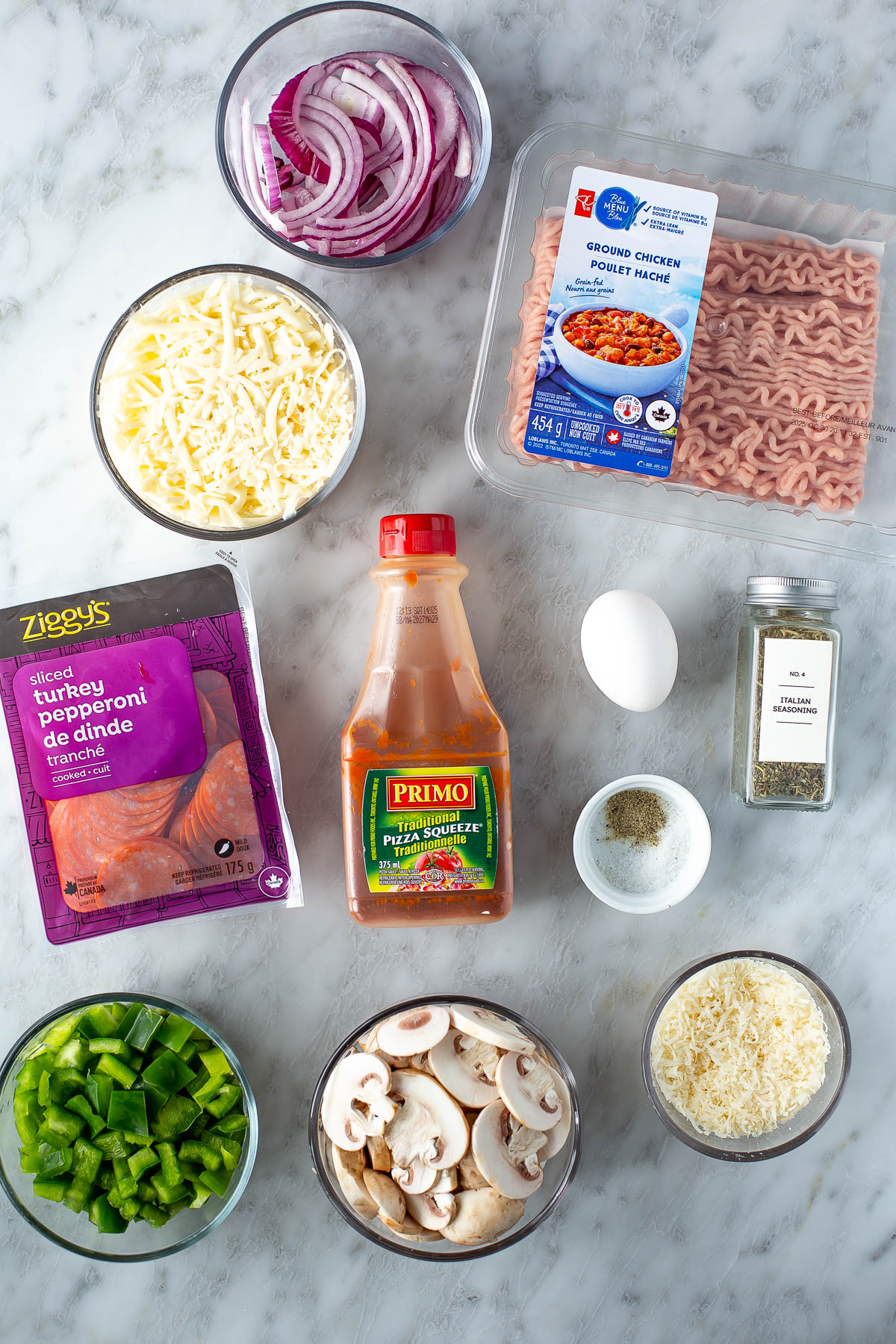 Chicken crust pizza ingredients