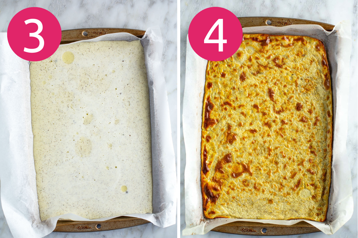 Cottage cheese wrap collage of steps 3 & 4