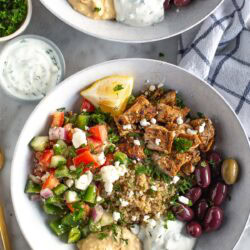 Greek chicken bowls