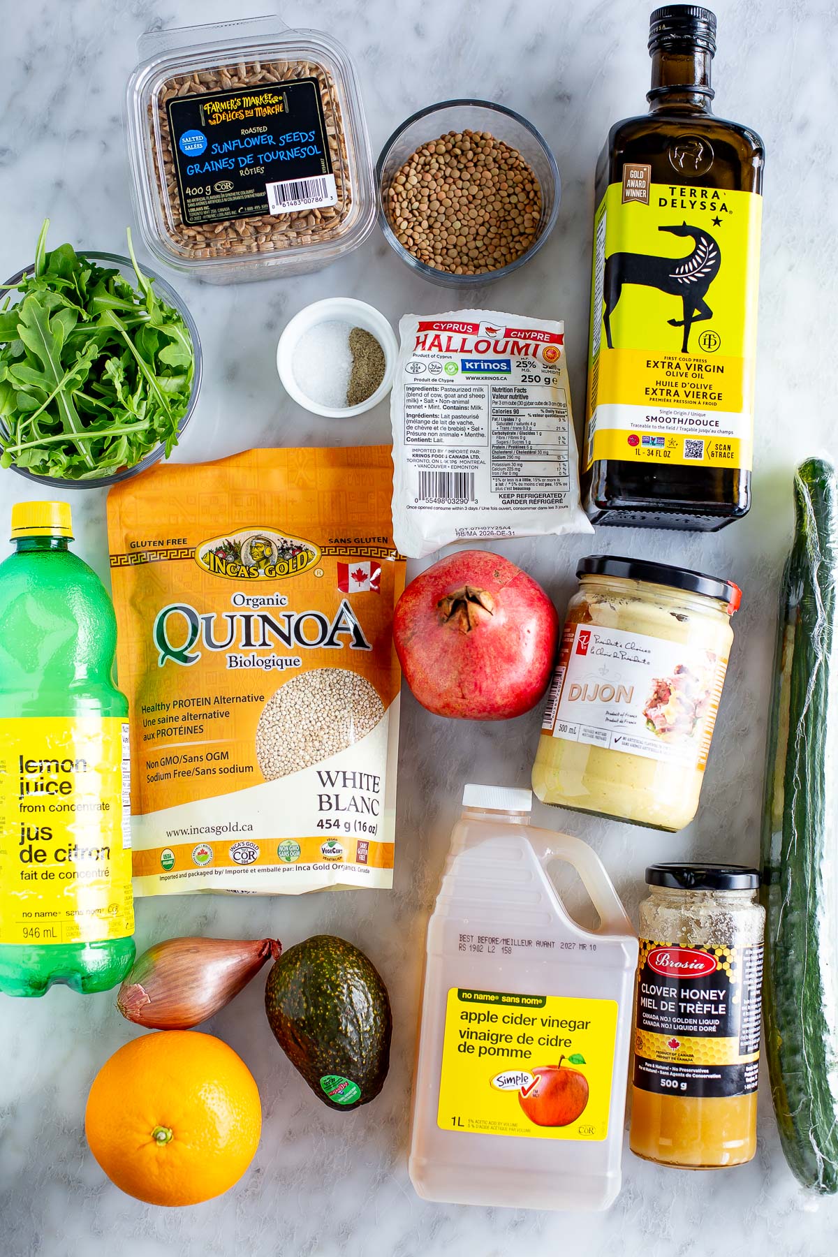 Halloumi salad ingredients