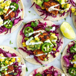 Salmon tacos