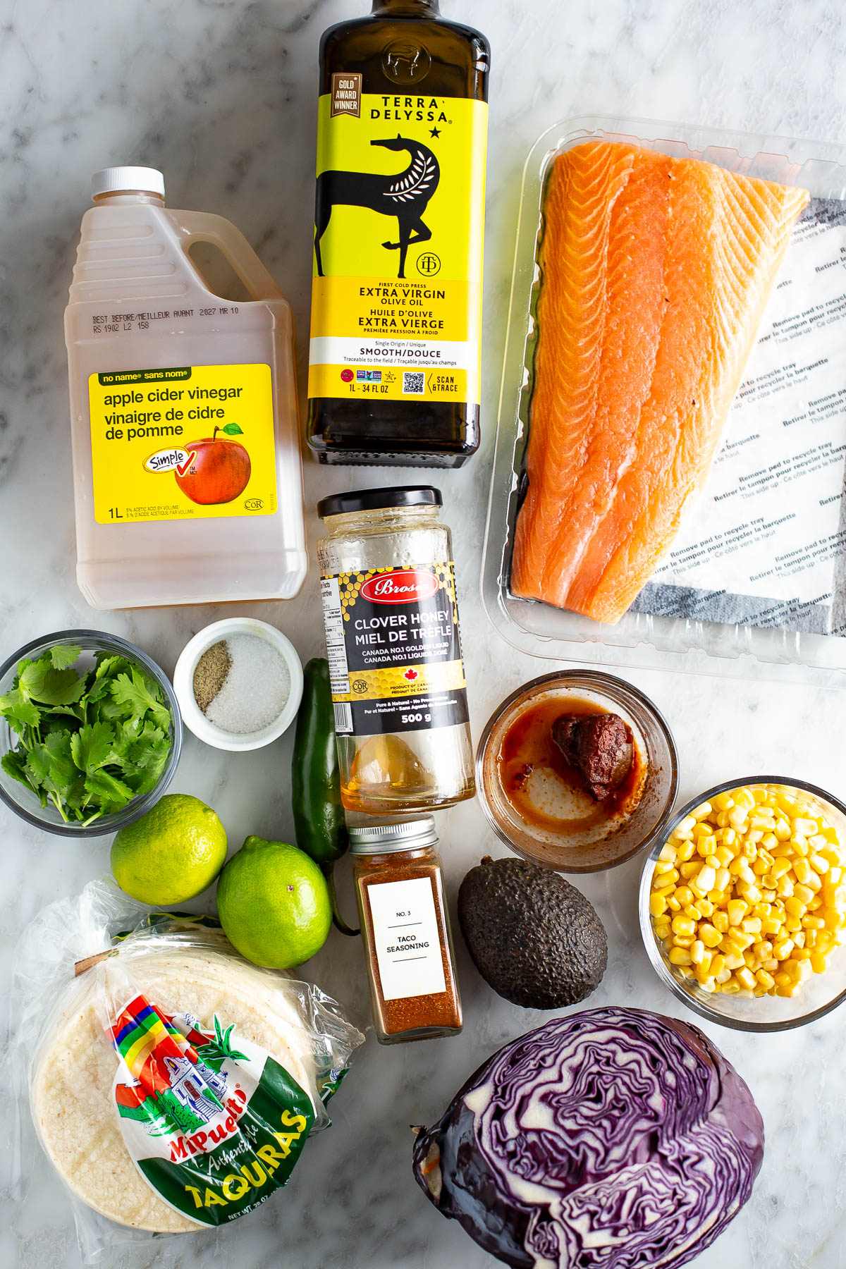 Salmon tacos ingredients