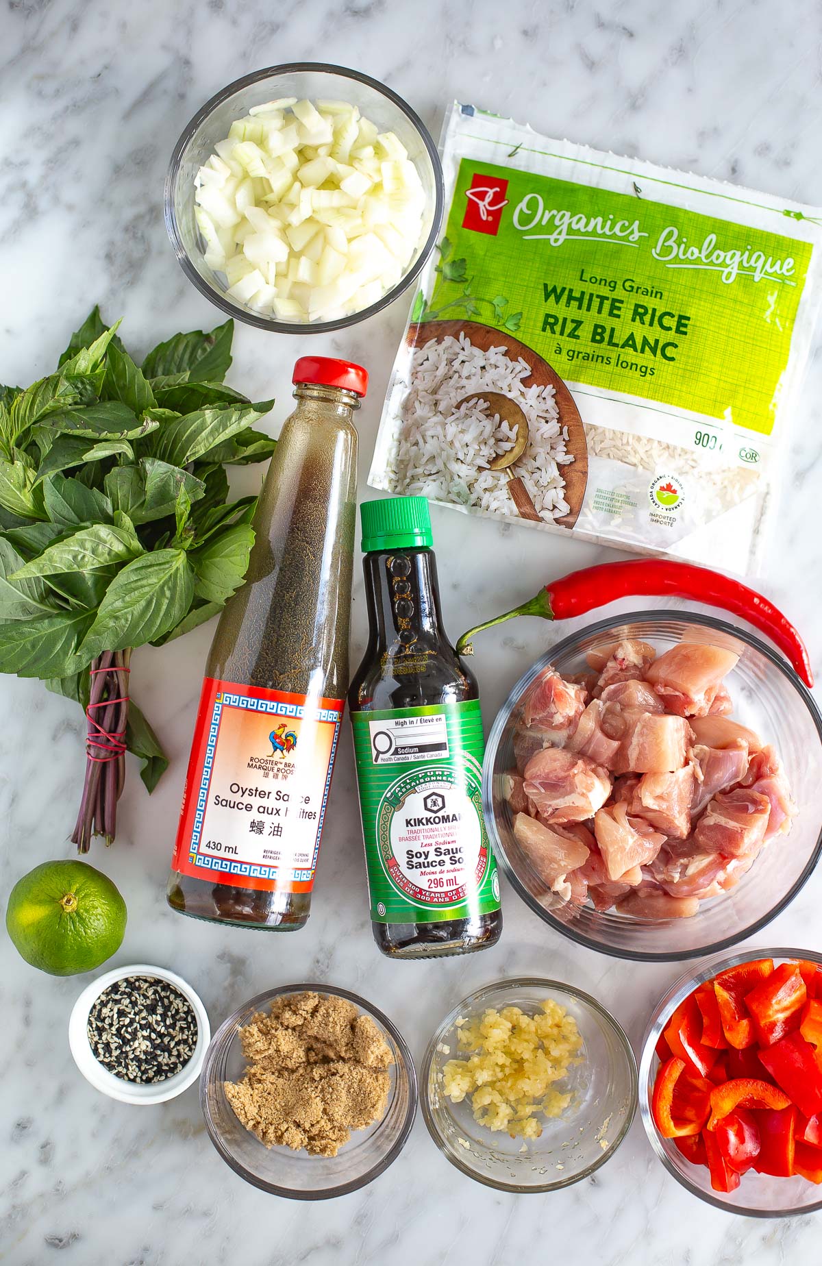 Thai basil chicken ingredients